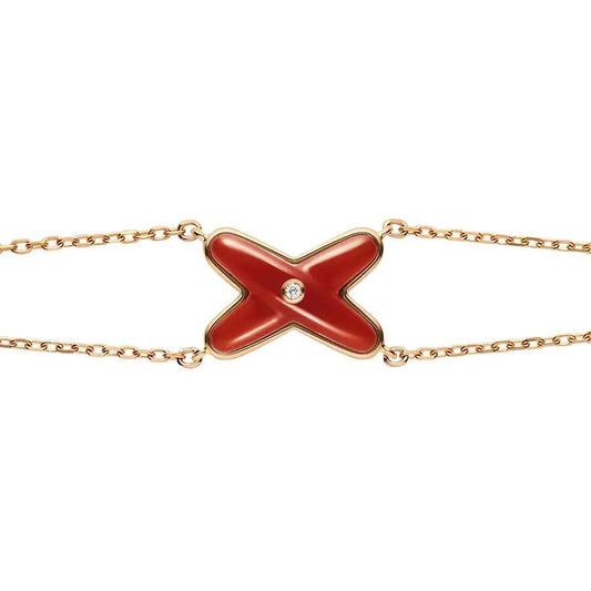[Glow Muse]JEUX BRACELET CARNELIAN PINK GOLD 1 DIAMOND
