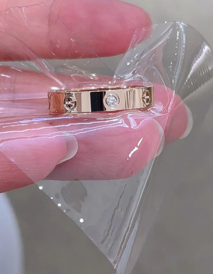 [Glow Muse]LOVE RING 4MM 1 DIAMOND