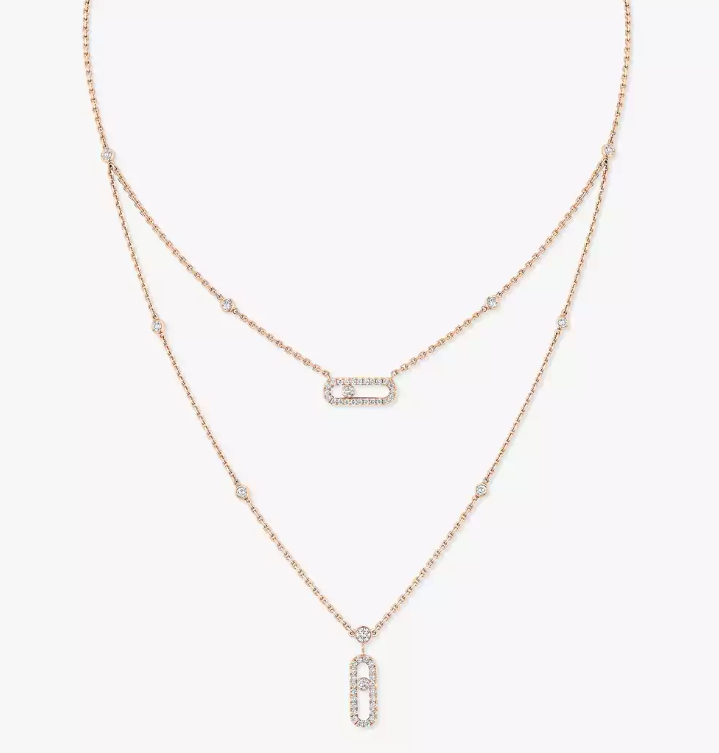 [Glow Muse]MS Double-Circle Full-Diamond Necklace