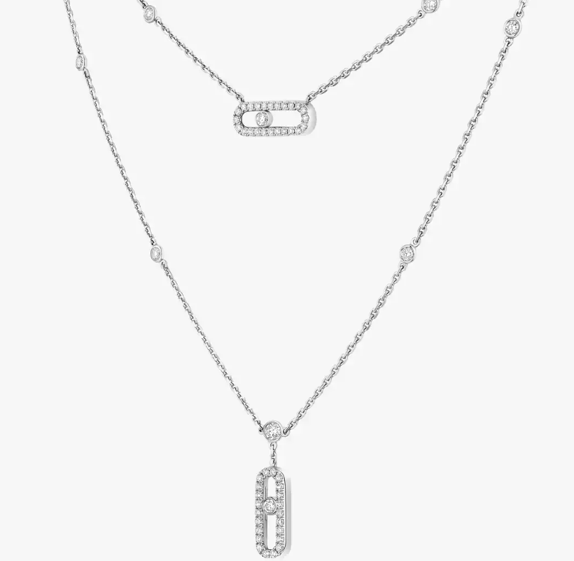 [Glow Muse]MS Double-Circle Full-Diamond Necklace