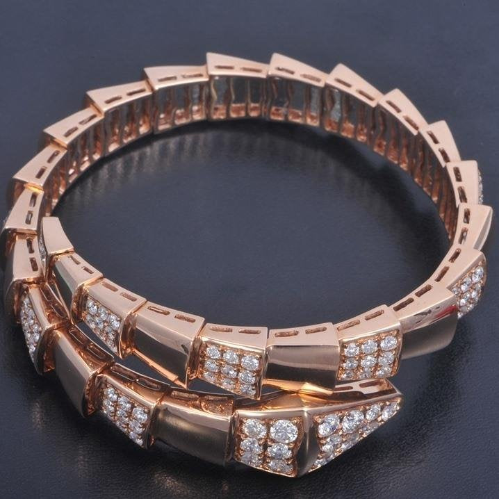 [Glow Muse]SERPENTI WIDE BRACELET PINK GOLD DIAMOND