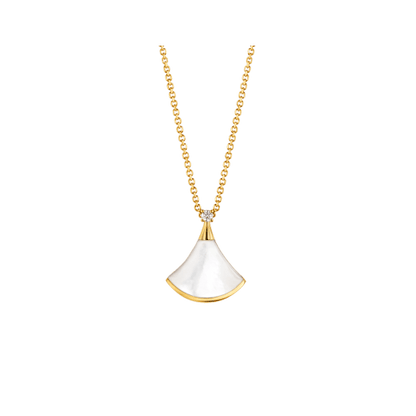 [Glow Muse]DREAM NECKLACE WHITE MOP GOLD 1 DIAMOND