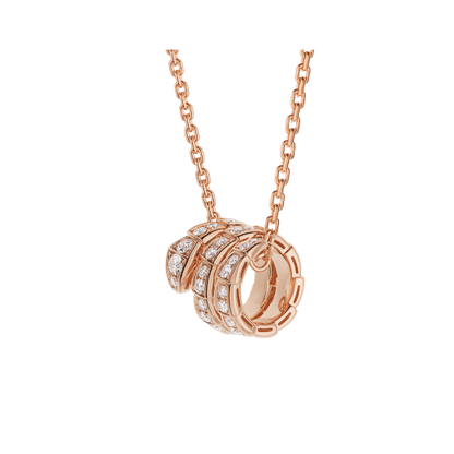 [Glow Muse]SERPENTI PINK GOLD NECKLACE DOUBLE RING DIAMOND
