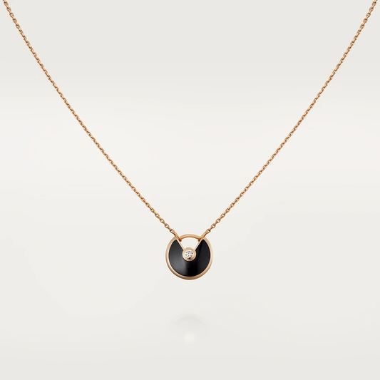 [Glow Muse]AMULETTE ROSE GOLD ONYX NECKLACE
