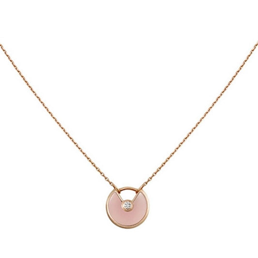 [Glow Muse]AMULETTE ROSE GOLD PINK MOP NECKLACE