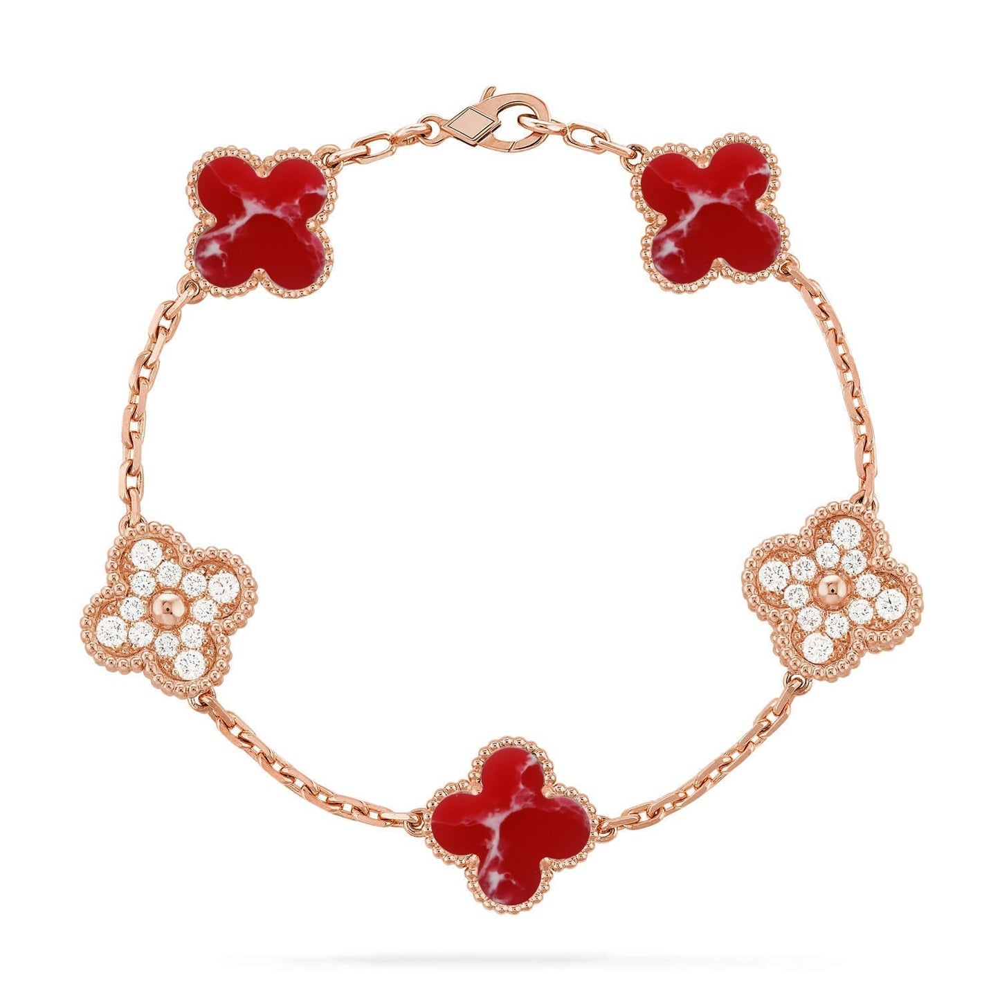 [⭐Glow Muse]CLOVER 5 MOTIF RED PATTERN BRACELET COLLECTION