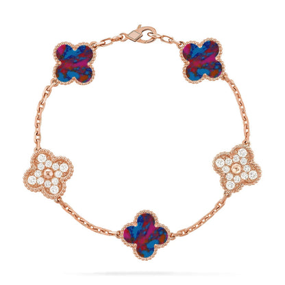 [⭐Glow Muse]CLOVER 5 MOTIF COLOR GEMSTONES BRACELET COLLECTION