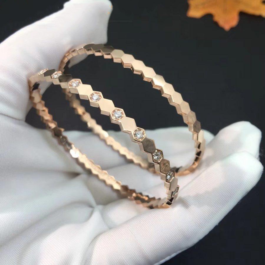 [Glow Muse]BEE LOVE PINK GOLD DIAMOND BRACELET