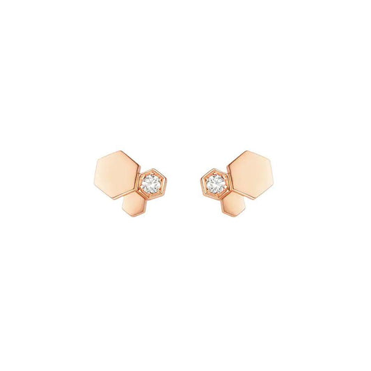 [Glow Muse]BEE LOVE PINK GOLD DIAMOND EARRINGS