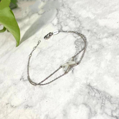 [Glow Muse]JEUX BRACELET WHITE MOP SILVER 1 DIAMOND