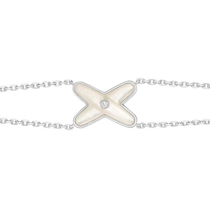 [Glow Muse]JEUX BRACELET WHITE MOP SILVER 1 DIAMOND