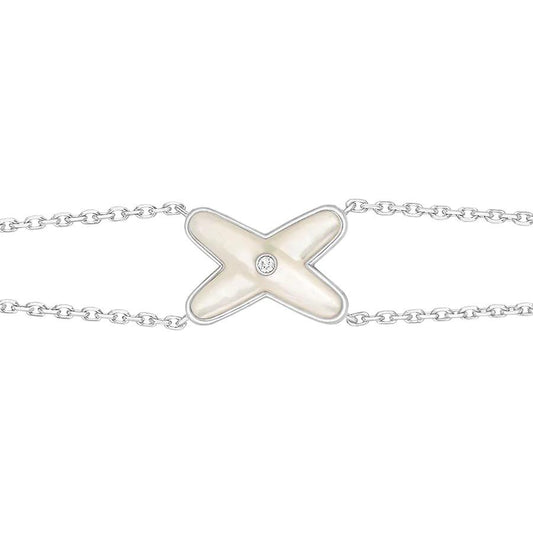 [Glow Muse]JEUX BRACELET WHITE MOP SILVER 1 DIAMOND