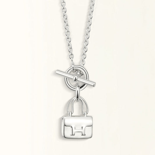 [Glow Muse]POP H PEDANT SILVER NECKLACE