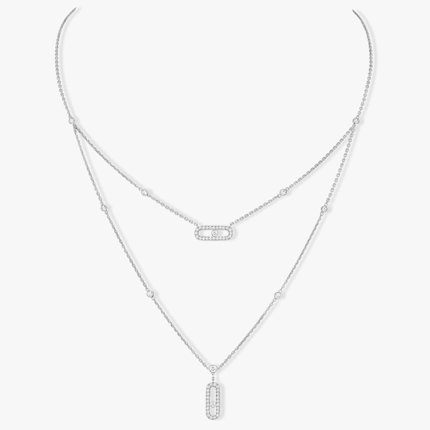 [Glow Muse]MOVE 2 ROW DIAMOND NECKLACE