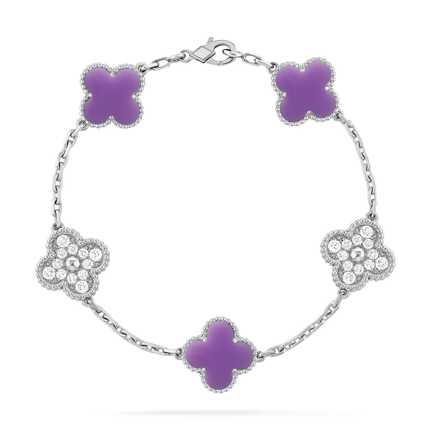 [⭐Glow Muse]CLOVER 5 MOTIF LIGHT PURPLE BRACELET COLLECTION