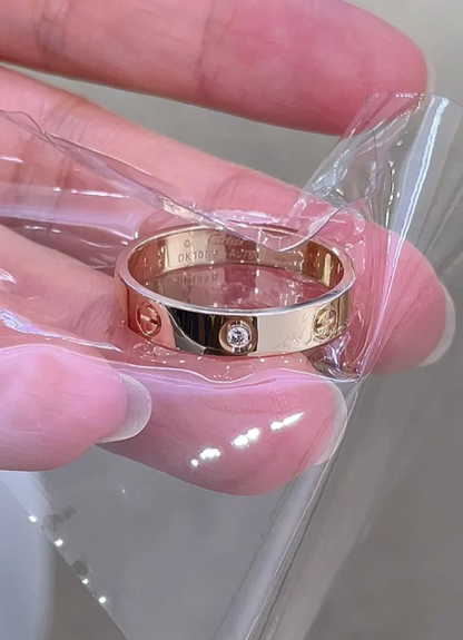 [Glow Muse]LOVE RING 4MM 1 DIAMOND