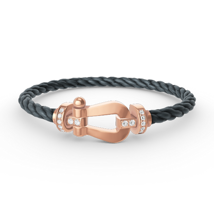 [Glow Muse]FORCE LARGE HORSESHOE HALF DIAMOND BRACELET ROSE GOLD