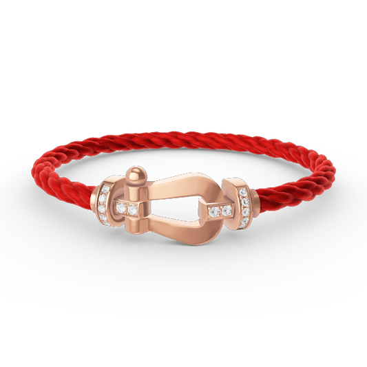 [Glow Muse]FORCE LARGE HORSESHOE HALF DIAMOND BRACELET ROSE GOLD