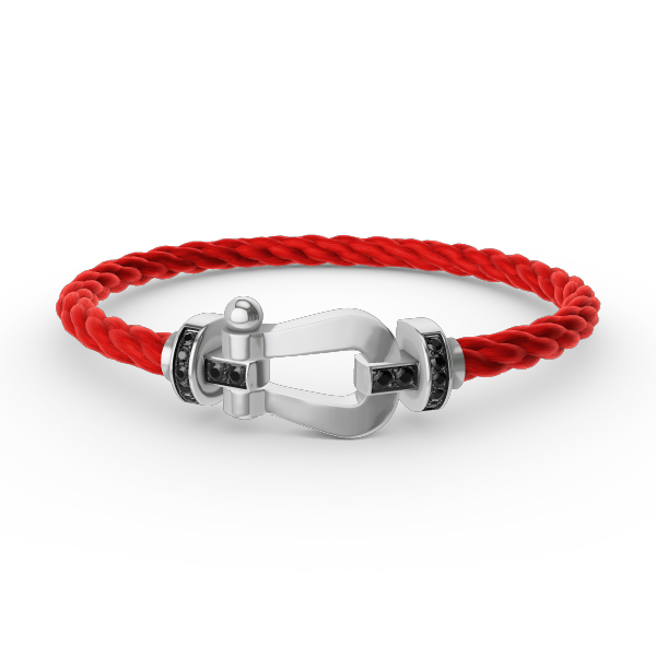[Glow Muse]FORCE LARGE HORSESHOE BLACK DIAMOND BRACELET SILVER
