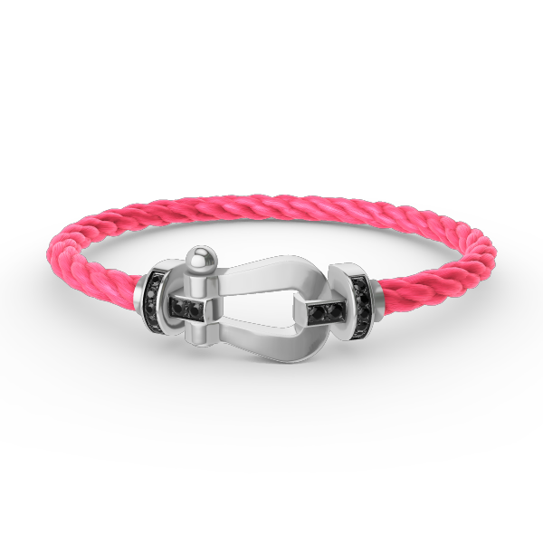 [Glow Muse]FORCE LARGE HORSESHOE BLACK DIAMOND BRACELET SILVER