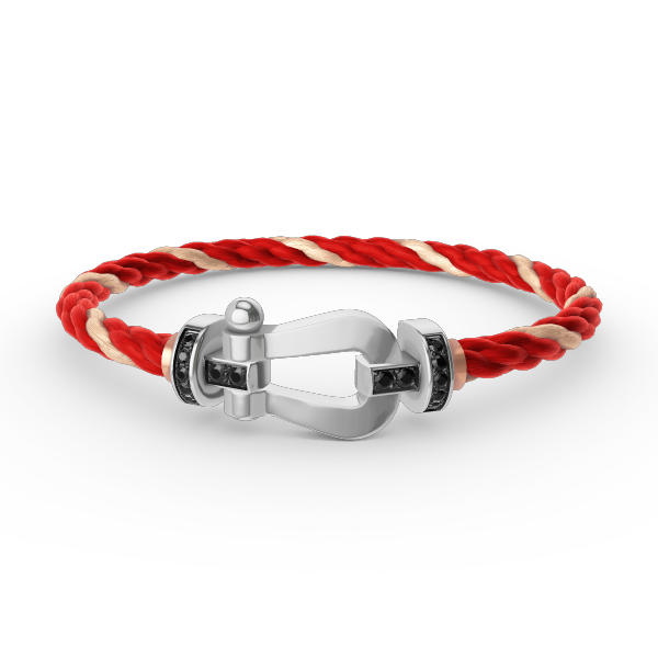 [Glow Muse]FORCE LARGE HORSESHOE BLACK DIAMOND BRACELET SILVER