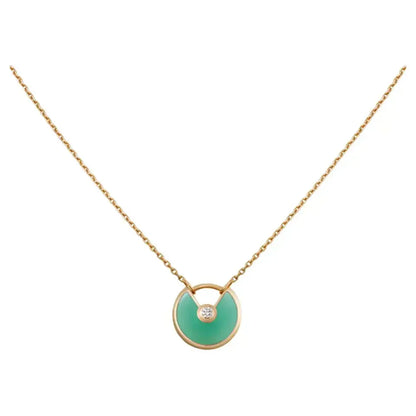 [Glow Muse]AMULETTE GOLD MALACHITE NECKLACE