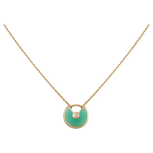 [Glow Muse]AMULETTE GOLD MALACHITE NECKLACE