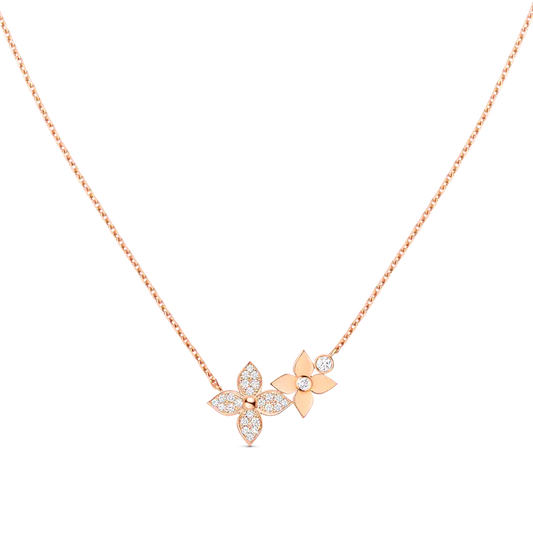 [Glow Muse]STAR BLOSSOM NECKLACE PINK GOLD DIAMONDS