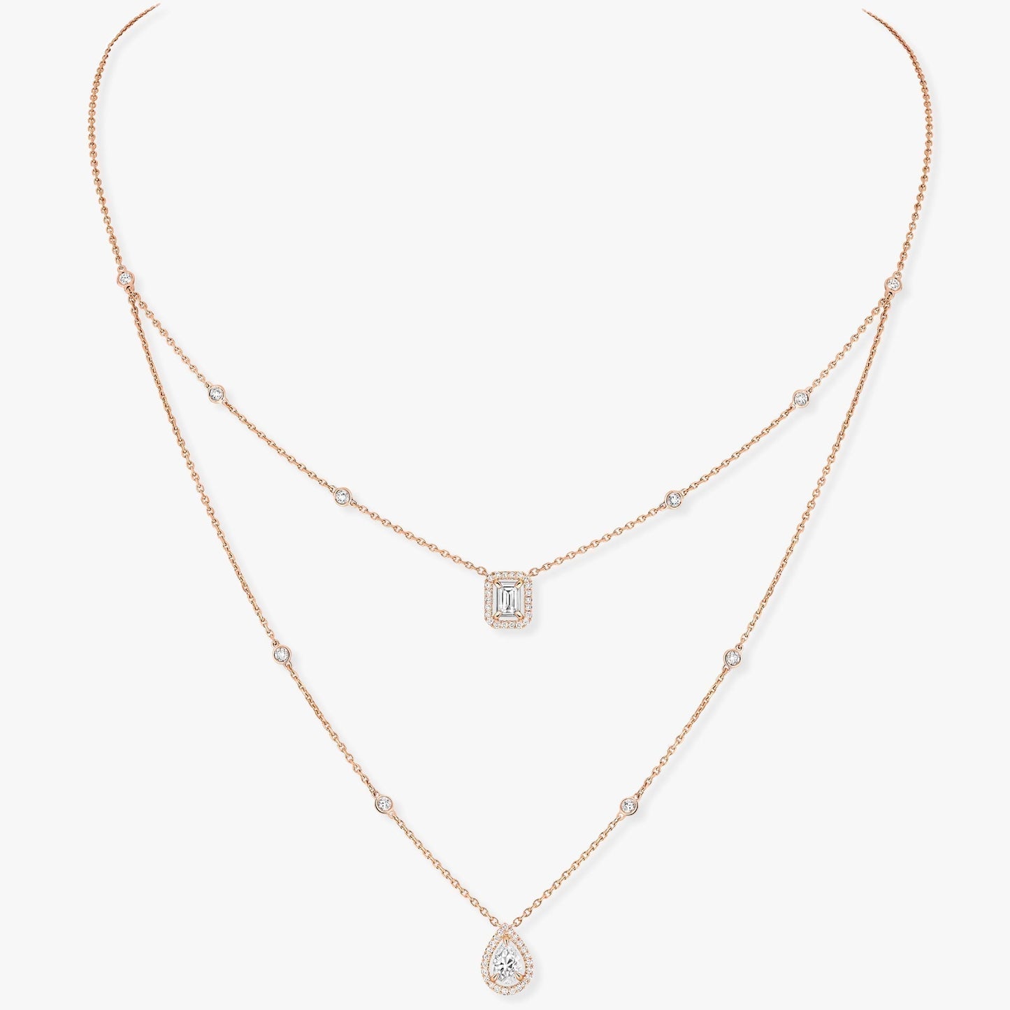 [Glow Muse]MY TWIN 2 ROW DIAMOND NECKLACE