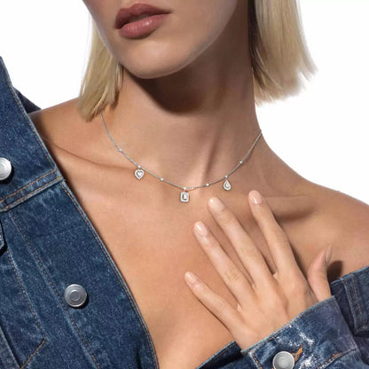 [Glow Muse]My Twin Diamond Necklace in Silver