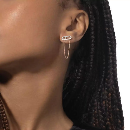 [Glow Muse]Move Uno Diamond Earrings