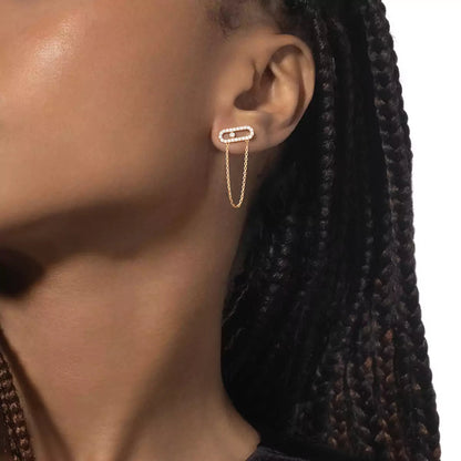 [Glow Muse]Move Uno Diamond Earrings