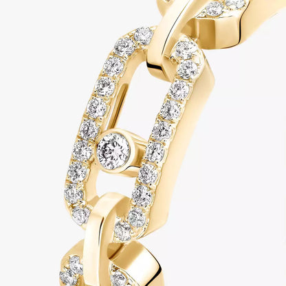 [Glow Muse]Move Link Pave_-Set Diamond Ring in Gold