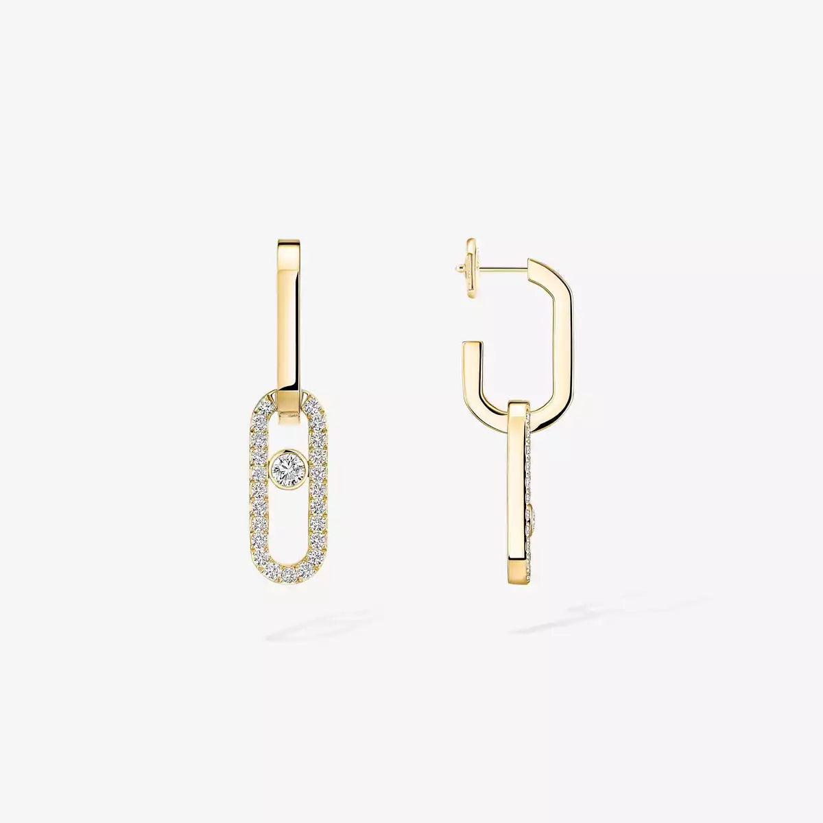[Glow Muse]Move Link Diamond Earrings