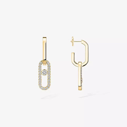 [Glow Muse]Move Link Diamond Earrings
