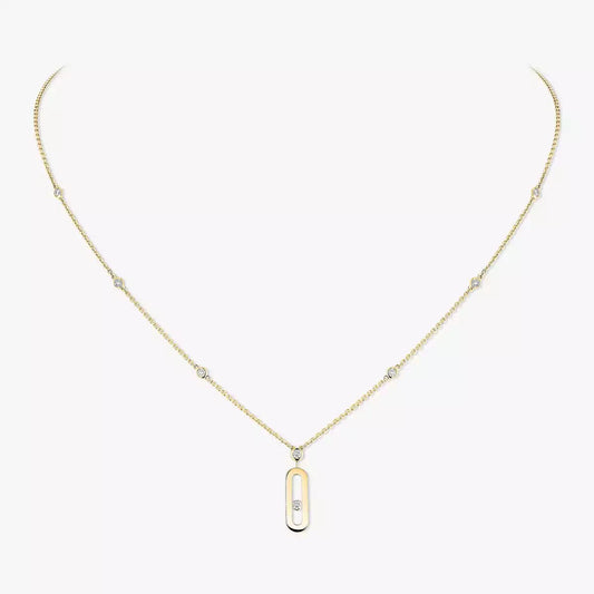 [Glow Muse] Move Uno Gold Diamond Long Necklace