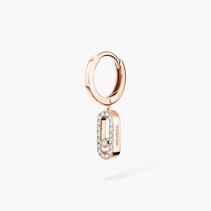 [Glow Muse]Move Uno Single Diamond Hoop Earring