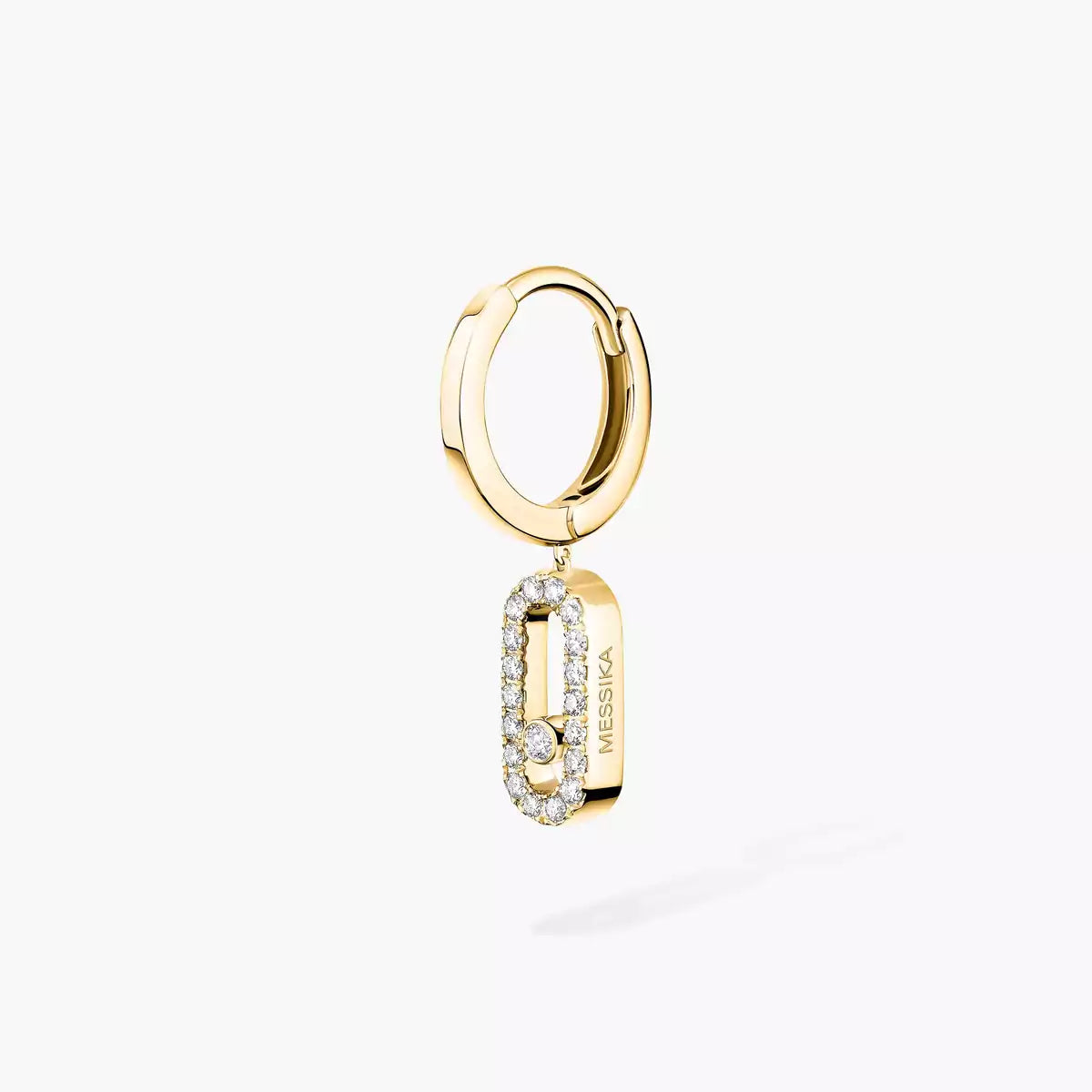 [Glow Muse]Move Uno Single Diamond Hoop Earring