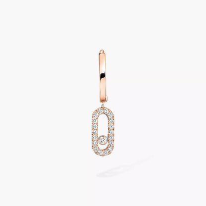 [Glow Muse]Move Uno Single Diamond Hoop Earring