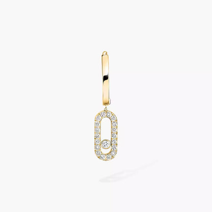 [Glow Muse]Move Uno Single Diamond Hoop Earring