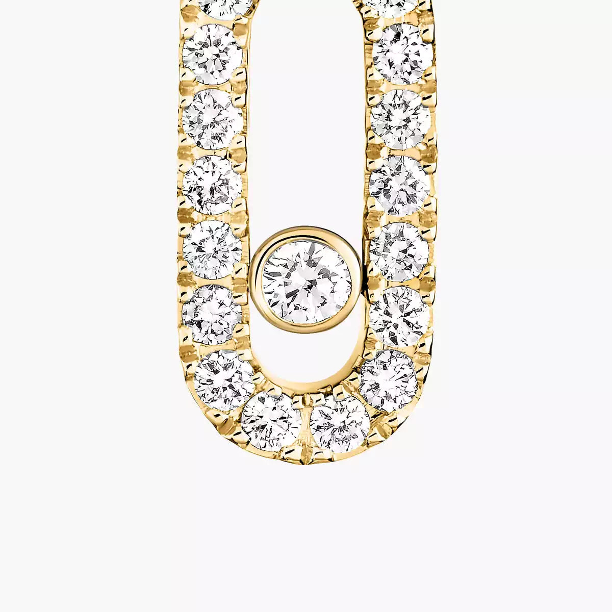 [Glow Muse]Move Uno Single Diamond Hoop Earring