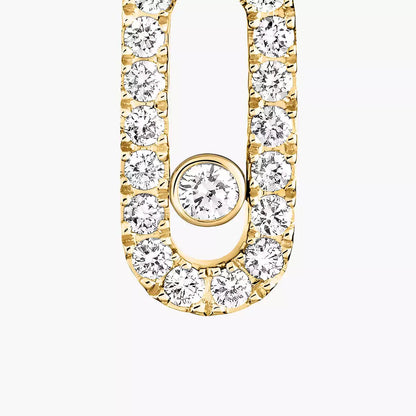 [Glow Muse]Move Uno Single Diamond Hoop Earring