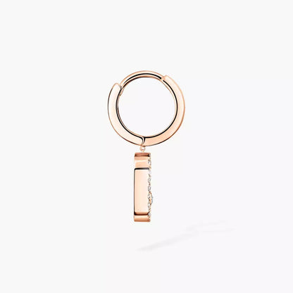 [Glow Muse]Move Uno Single Diamond Hoop Earring