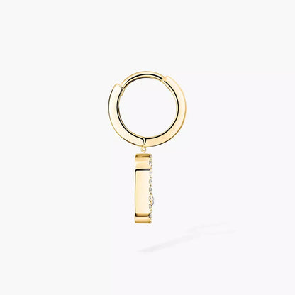 [Glow Muse]Move Uno Single Diamond Hoop Earring