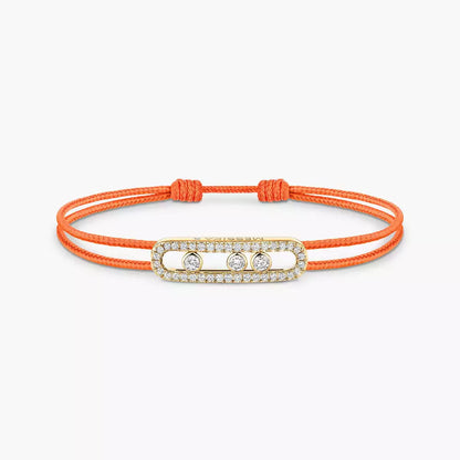 [Glow Muse]Messika Care(s) pink cord pavé bracelet