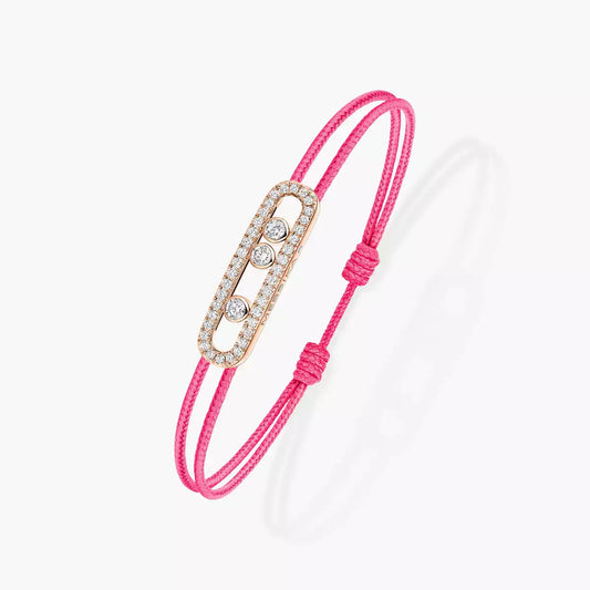 [Glow Muse]Messika Care(s) pink cord pavé bracelet