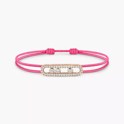 [Glow Muse]Messika Care(s) pink cord pavé bracelet