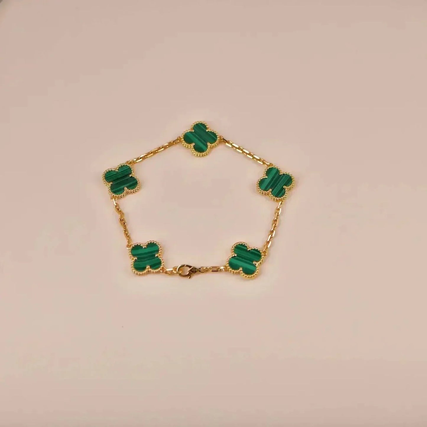 [⭐Glow Muse] CLOVER 5 MOTIF MALACHITE BRACELET COLLECTION