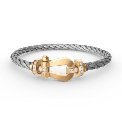 [Glow Muse]FORCE LARGE HORSESHOE HALF DIAMOND BRACELET GOLD