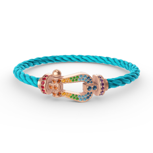 [Glow Muse]FORCE LARGE HORSESHOE  COLORED DIAMOND BRACELET ROSE GOLD